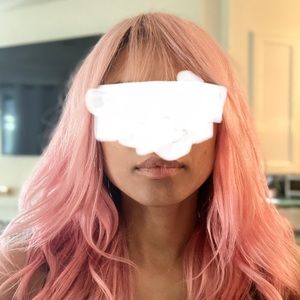 Pastel pink custom human hair wig